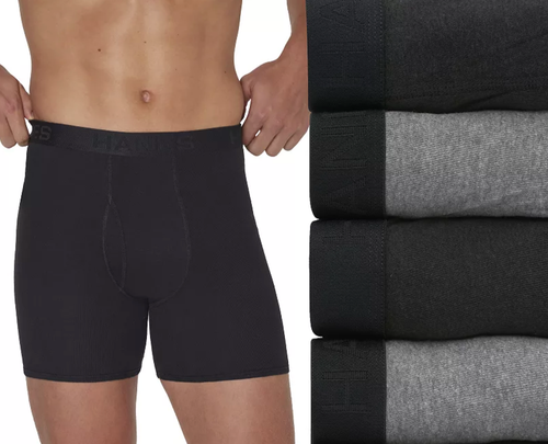 Men's Hanes Tagless Boxer Briefs 4 pack SMALL Cotton NEW NWOT - Picture 1 of 7