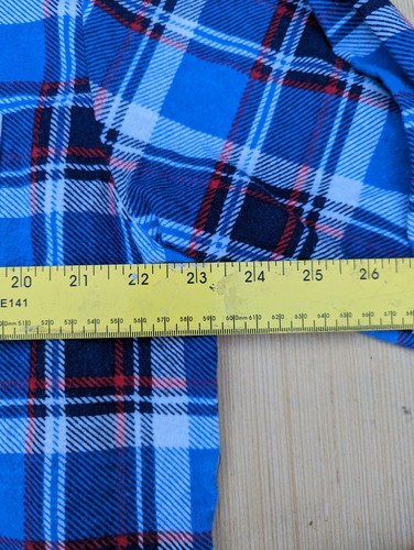 Vintage Haband blue plaid flannel shirt men's size Large L great color condition - Picture 5 of 9