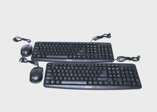 Lot Of 2 Verbatim 70249-99202 Slimline Corded USB Keyboard And Mouse