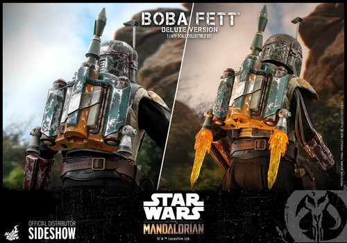 HOT TOYS Star Wars Mandalorian Boba Fett DELUXE Set TMS034 1:6 Scale Figure NEW - Picture 6 of 11