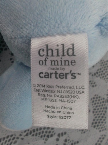 Child Of Mine Puppy Dog Blue Baby Teether Link Rattle Carters Plush Stuffed Toy - Picture 5 of 5