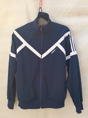 Vintage adidas Track Jacket Men's Medium Navy Blue White Ventex