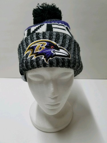 GORRA SOMBRERO BALTIMORE RAVENS TEJIDO CON POM JUVENTUD NUEVA ERA NFL - Imagen 1 de 4