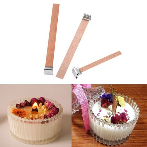 100PCS DIY Wooden Candle Wicks Core Iron Sustainer for Candle Making Supplies US - Picture 2 of 12
