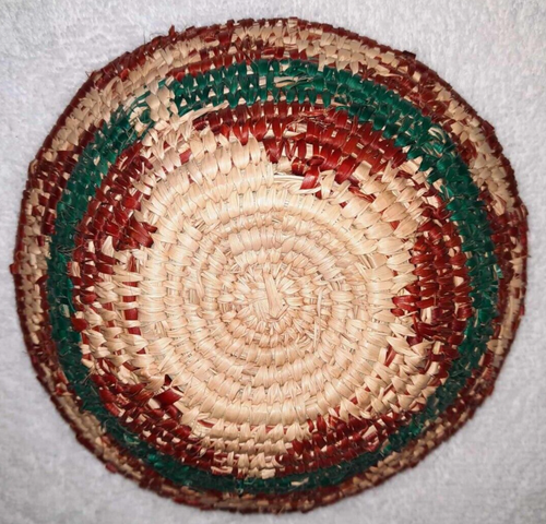 Native American Style Hand Woven Bowl Basket 6.75" Diameter x 2.5" High (#5) - Picture 2 of 2