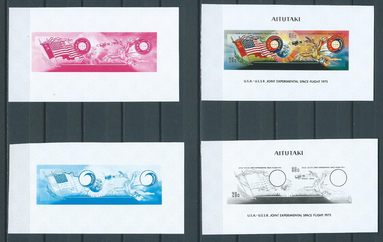 Aitutaki,1975,Apollo-Soyuz,Imperf,colour essays,MNH,Mi,Sc-not listed