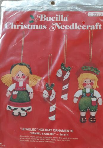 BUCILLA, KIT NAVIDAD 'ADORNOS CON JOYAS' 2333 fieltro, nuevo en paquete, ¡raro! HANSEL & GRETEL - Imagen 12 de 12