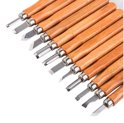 Personalized 12Pcs Wood Carving Hand Chisel Tool Set Woodworking Gouges Steel - Picture 2 of 10