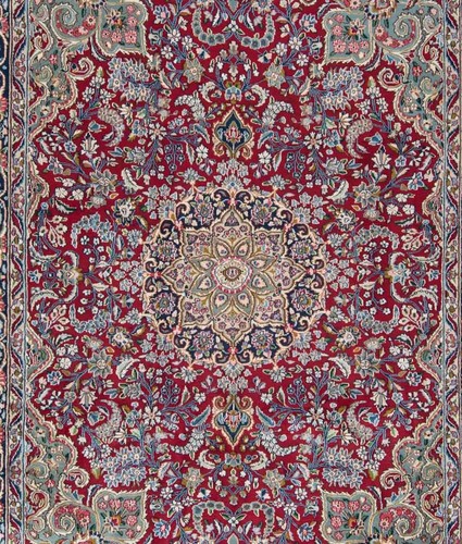 Kerman Tapis Persan Noués à la Main 340x236 cm-Kirman, Orient, Tapis, ,Rouge - Picture 10 of 12
