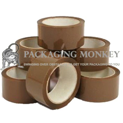 12 Rolls Strong Brown Packing Parcel Tape 48mm x 50M - Picture 1 of 4