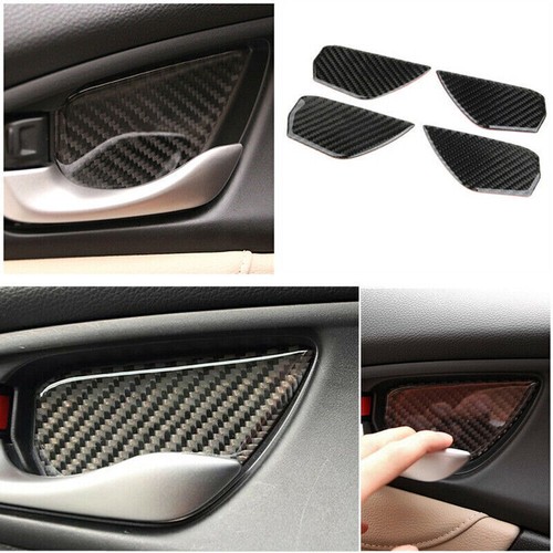 Cubierta de tazón con manija de puerta interior de fibra de carbono reacondicionada para Honda Civic 2016-2019 - Imagen 2 de 7