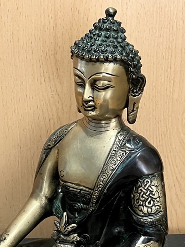 Nepalesischer Buddha Medizin. Bronze/Messing 26cm - Bild 13 von 20
