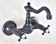 Oil Rubbed Bronze Wall Mount Kitchen Bathroom Sink Vessel Faucet Swivel Spout