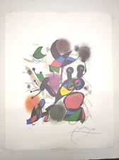 Joan Miro Lithographic Composition Reproduction 120/500 Mixed Media, 49.5 x 39.5