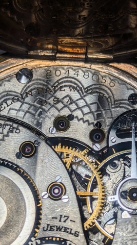 WORKING Vintage Elgin Pocket Watch Info In Pictures From Serial Num Lookup 8kt - Picture 14 of 23