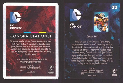 2012 DC Comics The New 52 Base Card Printing Plate 1/1 #32 Legion Lost Magenta - Picture 2 of 2