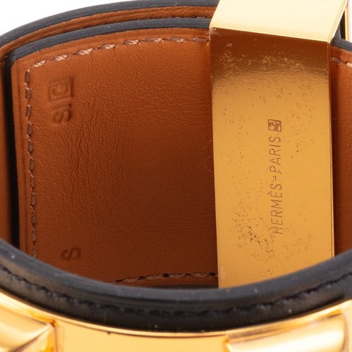 Auth. HERMES ARMBAND Medor Collier de Chien Gold HW schwarz Kalbsleder NEU - Bild 5 von 8
