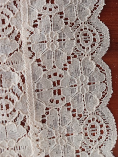 Pfirsichfarbe Chantilly Gänseblümchenläufer gerippter Rand 13 1/2"" x 41"" Vintage - Bild 4 von 5