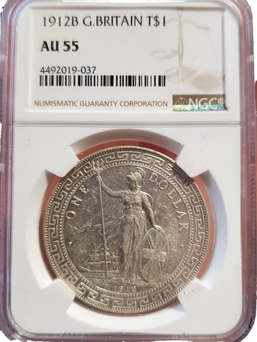 1908 B China Hong Kong UK Great Britain Trade Dollar Silver