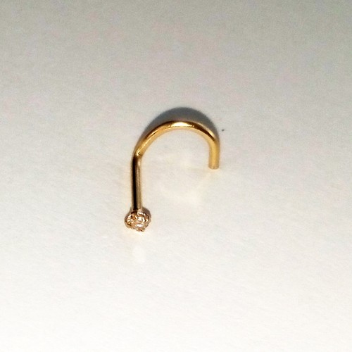 Nasenpiercing ECHTGOLD 750er 585er mit DIAMANT PERLE Nasen Stecker Nase Gelbgold - Picture 71 of 74