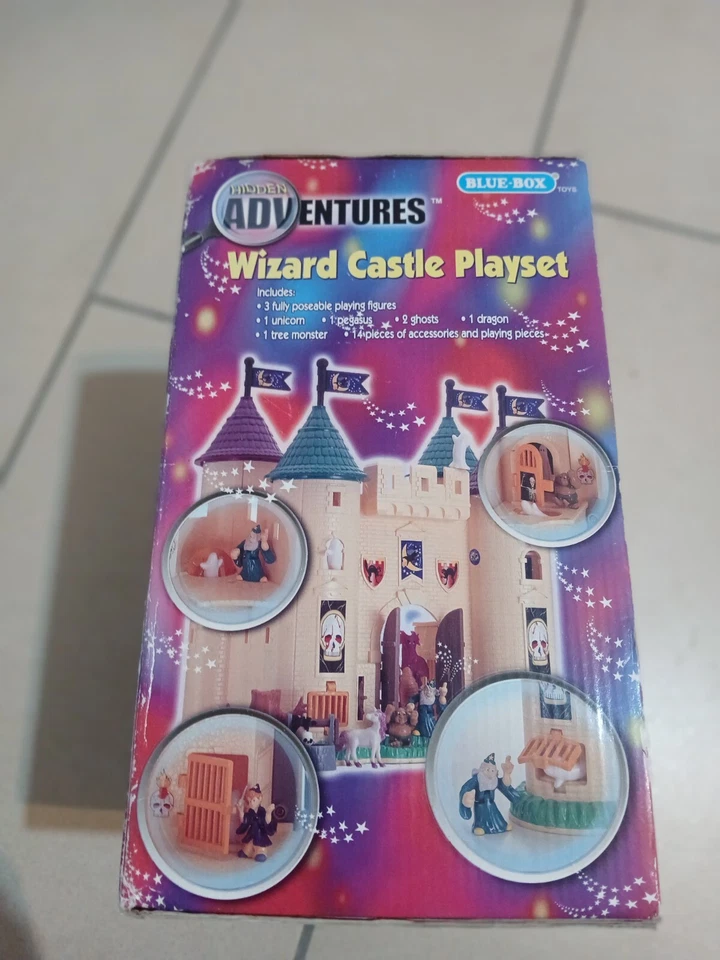 Vintage 90s Blue Box Hidden Adventures Wizard Castle Playset New Rare - Immagine 4 di 4