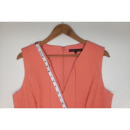 Preston & York Womens 10 Peach V-Neck Sheath Dress - Picture 7 of 10