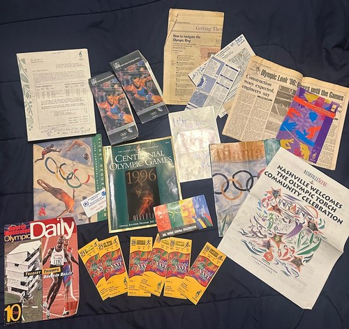 Atlanta 1996 Olympic Games Memorabilia Set Official Program Guide Tickets.. B4-W - Picture 2 of 15