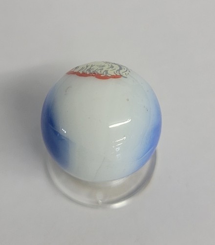 Vintage Guernsey Glass Christmas Santa Character blue & white Marble - Picture 5 of 6