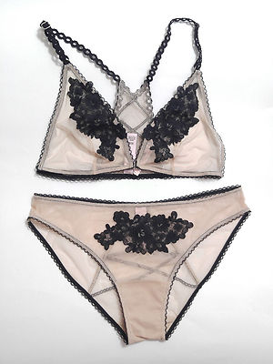 Victoria/'s Secret Dream Angels Push Up bra set Blush Pink Rose Pom Pom panty