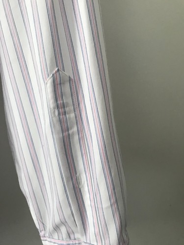VTG Brooks Brothers 1818 Eagle Pink Pinstripe Button Up Cufflink Shirt 17.5 37 - Picture 8 of 9