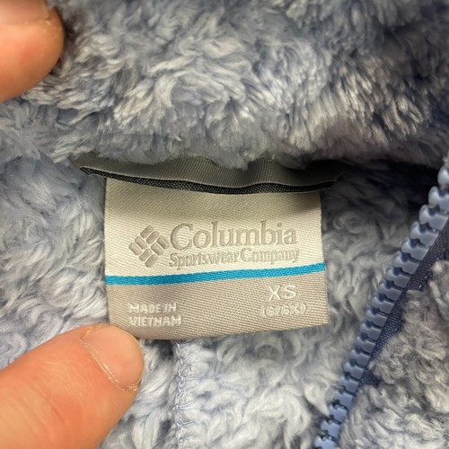 Columbia Fleece Jacket Kids Girls XS 6 Lilac Purple Full Zip Mock Neck Pockets - Picture 5 of 10