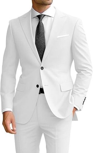 Traje de 2 piezas para hombre Trajes ajustados para hombre Blazer de dos botones Chaqueta de negocios formal - Imagen 21 de 37
