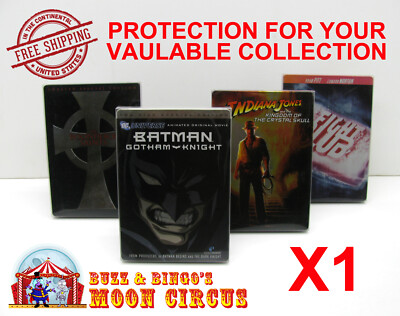1x DVD SIZED STEELBOOK (SIZE DV2)-CLEAR PLASTIC PROTECTIVE BOX PROTECTOR SLEEVE