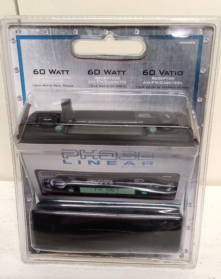 NOS Phase Linear by Jensen In Dash AM FM Cassette 60 Watts -OLD SCHOOL RADIO - Image 2 of 4
