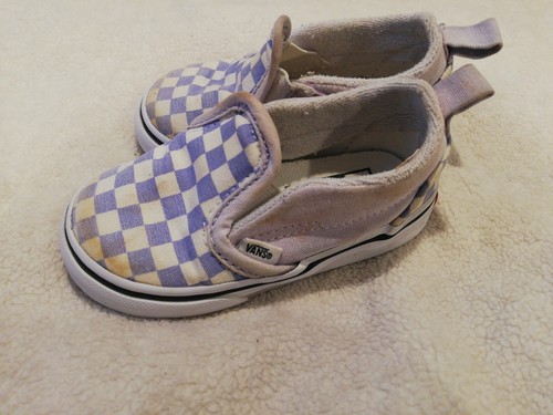 Vans Slip On Toddler Shoes Size 5.5 Yellow & White Checkerboard - Picture 4 of 10