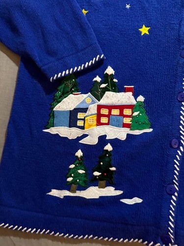 The Quacker Factory Christmas Sweater Womens 3X Button Cardigan Ladies. - Picture 3 of 13