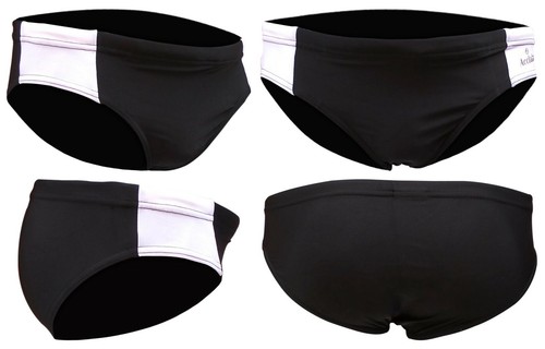 ACCLAIM Perth Slim Fit Brief Trunks Mens Black 80% Nylon 20% Lycra Swimming - Picture 30 of 34