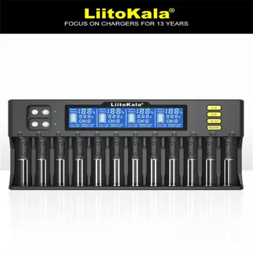 LiitoKala Lii-S12 12-Slot Battery Charger For Li-ion/IMR/LiFePO4 Ni-MH AA AAA AU