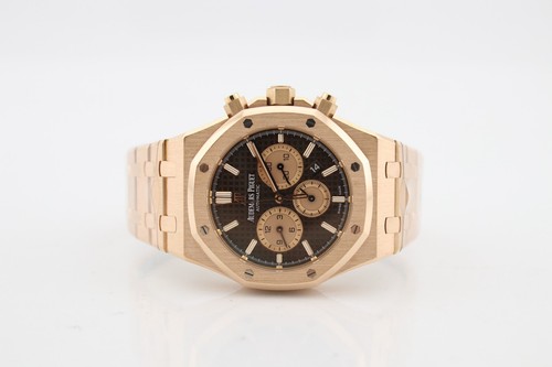 Audemars Piguet Royal Oak cronografo 41 mm oro rosa 18 carati quadrante marrone 26331OR - Foto 2 di 13