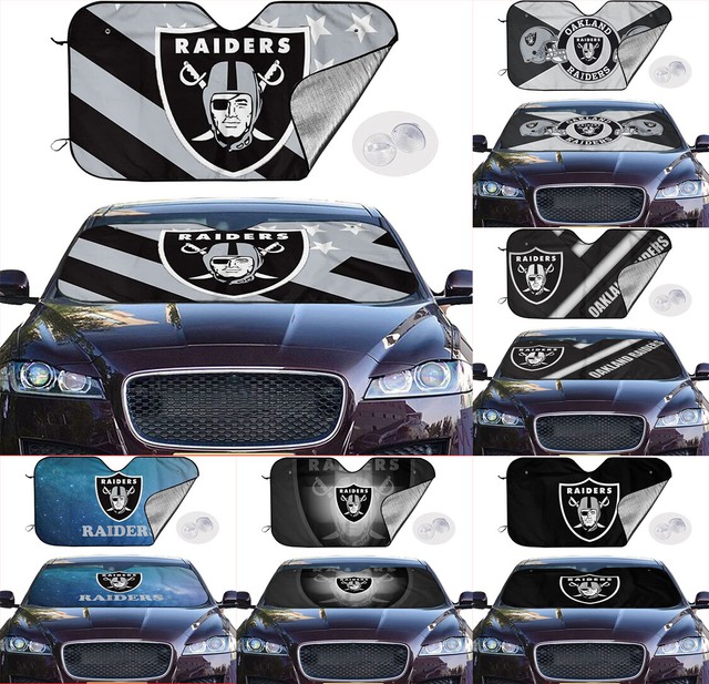Las Vegas Raiders Auto Sun Shade Reflective Visor Windshield Foldable Block UV Las Vegas Raiders Auto Sun Shade Reflective Visor Windshield Foldable Block UV