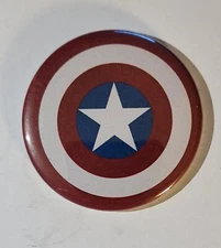 Captain America Shield Magnet/Mirror/Pin Back 2.25" Round Vintage Marvel Comics