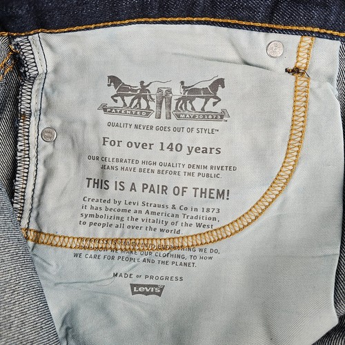 Levi's 505 Men's 38x32 (37x31.5) High Rise Cotton Blue Denim 5Pockets Logo Jeans - Picture 9 of 12