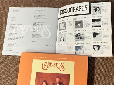 CARPENTERS 22 Hits ofJAPAN 24k GOLD CD NUMBERED SLIP CASE