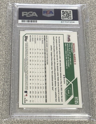 Michael Harris II 2023 Topps Holiday SSP Rookie RC PSA 10 - #H105 Braves - Foto 2 di 2