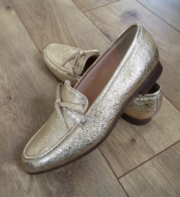 New Academy loafers In Metallic Gold Leather Size H1872