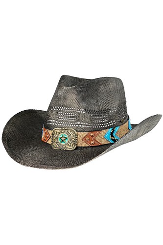 C.C Exclusive Unisex Western Pattern Vegan Patch Band Sun cowboy Hat - Picture 8 of 8