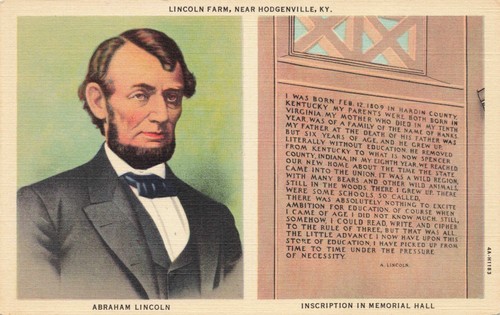 Postcard Abraham Lincoln Farm Near Hodgenville Kentucky KY - Picture 1 of 2