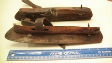Antique Ice Skates - Very Old Wooden Ice Skates and Leather Straps