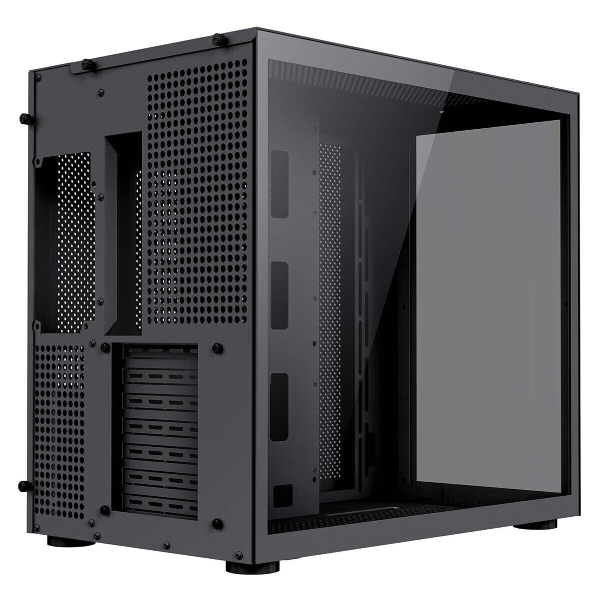 Gamemax Revolt Black USB3.0 Tempered Glass ATX Mid Tower Gaming Computer  Case w/Tempered Glass Panel and 4 x ARGB Dual Ring LED Fan (Pre-Installed)  