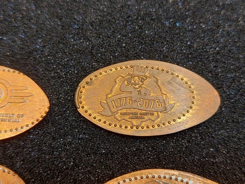 Set of 4 Fallout 76 Flattened Stretched Pennies Penny Coin Coins e3 2018 - Picture 3 of 6